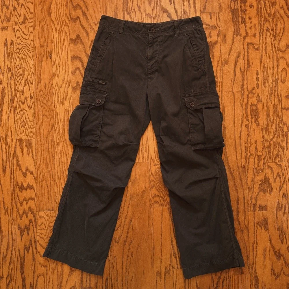 Banana Republic Heritage‎ Cargo Pants 30x30 Olive Brown Y2K Military Utility